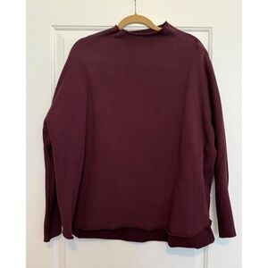 Frank & Eileen EFFIE Long-Sleeve Funnel Neck Burgundy Sweatshirt